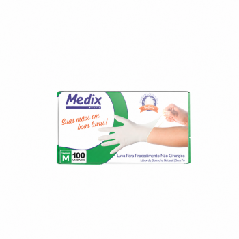 Imagem de LUVA PROCEDIM LATEX SEM PO TAM M 100UN MEDIX